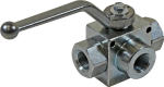 BALL VALVE 3WAY 1-1/4"BSP CLOSED CENTRE 125LPM 250BAR BALL VALVE 3WAY 1-1/4"BSP CLOSED CENTRE 125LPM 250BAR